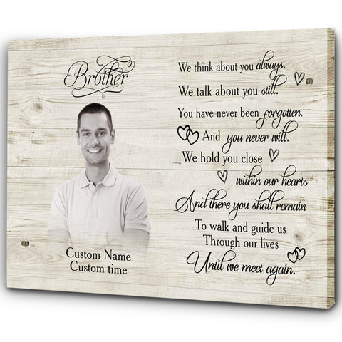 Personalized Brother Memorial Canvas - Until We Meet Again Bereavement Sympathy Gift Loss of Brother N2698