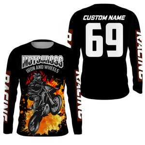 Custom Motocross jersey kid&adult UV protective Iron and Wheels dirt bike MX racing off-road| NMS903