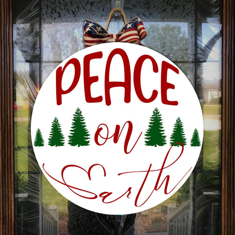 Christmas Door Hanger| Peace on Earth Door Hanger| Christmas Door Sign Holiday Wall Decoration Wooden Door Hanger| Christmas Decoration Gift for Christmas| JDH02