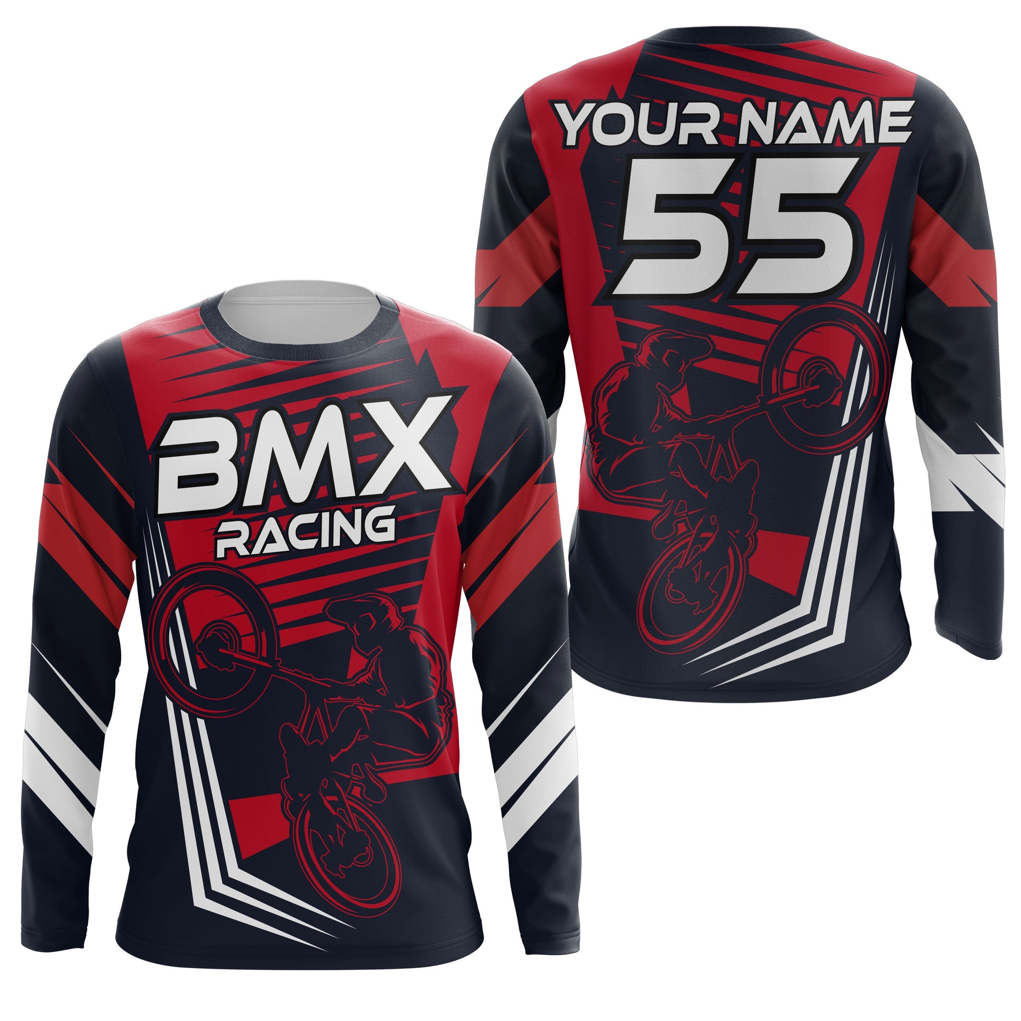 Red BMX racing jersey UPF30+ extreme shirt Adult Cycling gear biking clothes for kids| SLC104