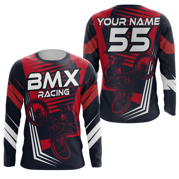 Red BMX racing jersey UPF30+ extreme shirt Adult Cycling gear biking clothes for kids| SLC104