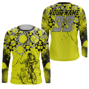 Personalized BMX bicycle motocross racing jersey UPF30+ sprocket Enduro Kid&Adult Cycling racewear| SLC57