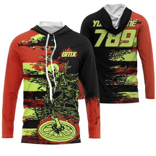 BMX racing jersey Personalized UPF30+ Skull rider shirts Cycling adult&kid team racewear| SLC33