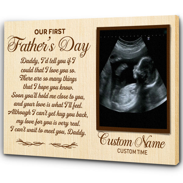 Personalized New Daddy Canvas| Custom Sonogram Wall Art| First Father's Day Gift for Husband Dad To Be Expecting Father JC335