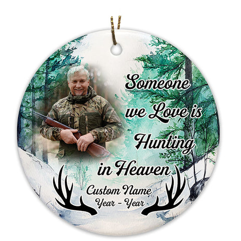Gone Hunting In Heaven Ornament Personalized My Angel Dad Christmas Memorial Gift For Loss Of Father ODT84