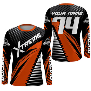 Personalized Motocross riding jersey custom number&name orange dirt bike racing motorcycle off-road PDT227