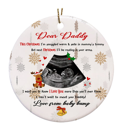 Personalized Ornament| This Christmas Snuggled Up in Tummy Ornament Gift for Expecting Dad from Bump AP368