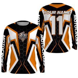 Adult&kid custom Motocross jersey MX off-road UPF30+ racing orange dirt bike shirt motorcycle PDT329