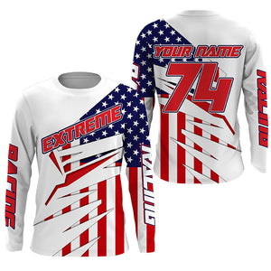 Patriotic personalized Motocross jersey kid men women UPF30+ extreme USA dirt bike shirt motorcycle PDT341