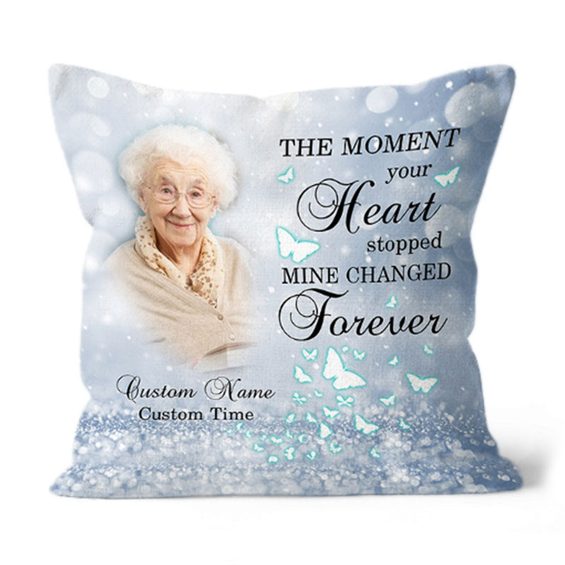 Personalized Memorial Pillow, Sympathy Gift for Loss of A Loved One in Heaven 1-sided Print Pillow NPL173