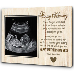 Custom New Mom Canvas| To Mommy from Baby Bump Happy Mother's Day To New Mom Gift for Expecting Mother| JC823