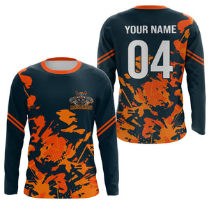 Custom Motocross Jersey Orange UPF30+ Youth Men Women Xtreme Dirt Bike Racing Shirt NMS1337