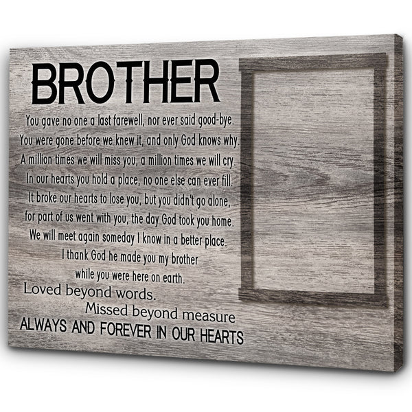 Brother Memorial Canvas - Personalized Memorial Canvas| Brother Memorial Canvas, Memorial Gift, Brother Remembrance| Sympathy, Bereavement Gift, Brother in Memory| T1072