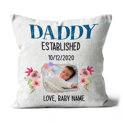 New Dad Personalized Pillow (Insert Included) Custom Photo First Father's Day Gift 1-side Print| NPL80