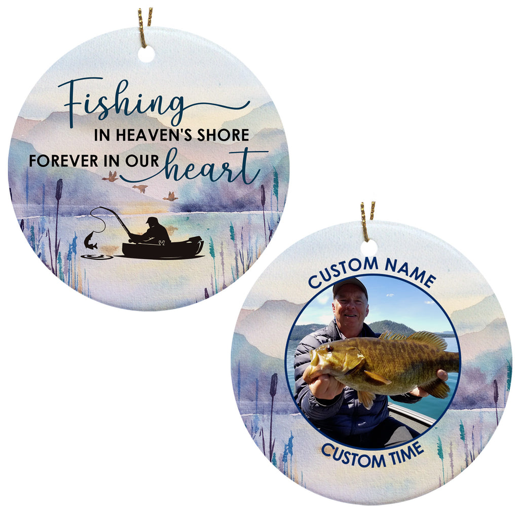 Personalized Fishing Remembrance Ornament - Fishing in Heaven's
