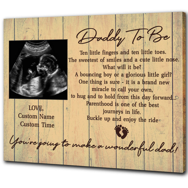 Custom Canvas Daddy To Be| Father's Day Gift for New Dad, Expecting Dad, 1st Time Dad Gift for Husband| JC870