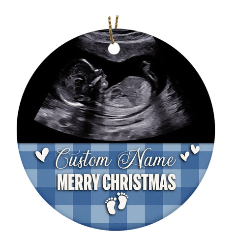 Ornament Baby Ultrasound Photo Pregnancy Announcement Gift Baby Sonogram Ornament on Christmas OP45