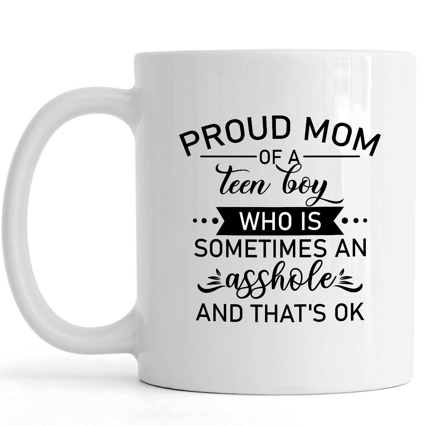 Boy Mom Mothers Day Gift Idea From Son White Coffee Mug