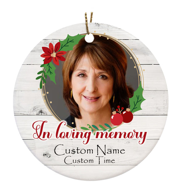 Memorial Personalized Ornament, Christmas in Heaven Bereavement Ornament for Loss of Loved One - OVT03