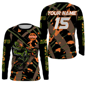 Camo Motocross racing jersey kid men women UPF30+ personalized dirt bike off-road motorcycle PDT58