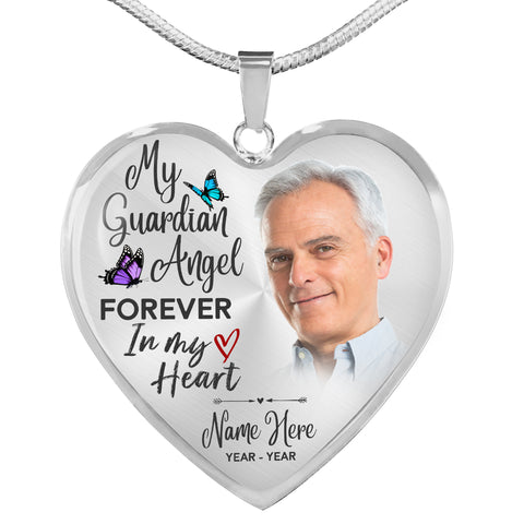 Personalized Memorial necklace with picture| Angel in Heaven| Remembrance sympathy gift for loss NNT14