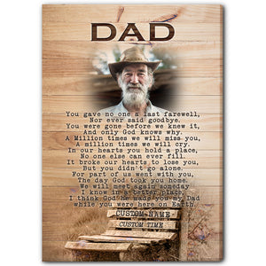 Sympathy gifts Memorial canvas/ premium poster for loss of father, Bereavement gifts for loss of father - VTQ166