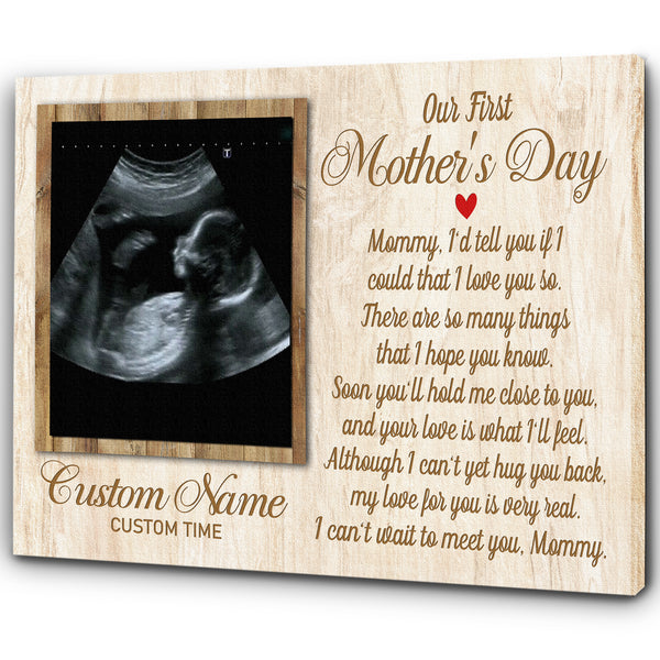 Personalized Canvas for New Mom| First Mother's Day Gift for Wife, Mom To Be, Expecting Mother| JC861