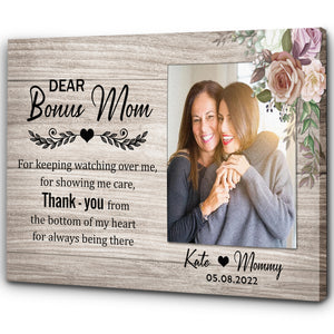 Thank You Mom Personalized Photo Canvas Print, Birthday Gift For