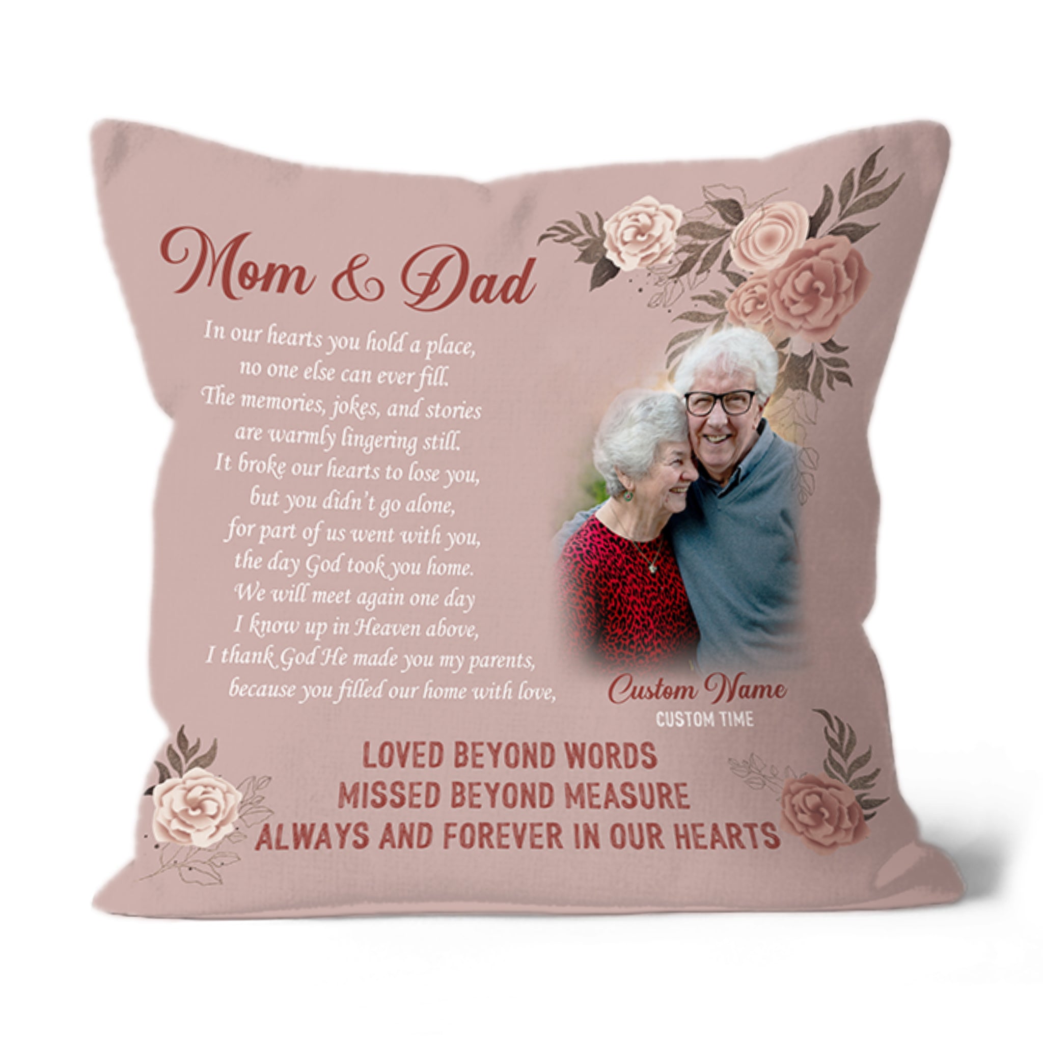 All I Want Is Mom And Dad Memorial, Custom Photo Pillow, Personalized  Pillows, Custom Gift for Parents