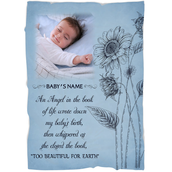 Baby Memorial Blanket Personalized Sympathy Gifts for Loss of Baby, Loss of Child, Child Loss Memorial Gifts VTQ115