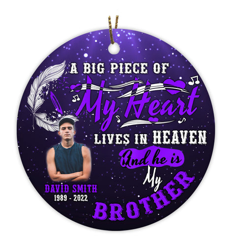 Remembrance Ornament Brother Loss of Brother in Heaven on Christmas Memorial Ornament OP101