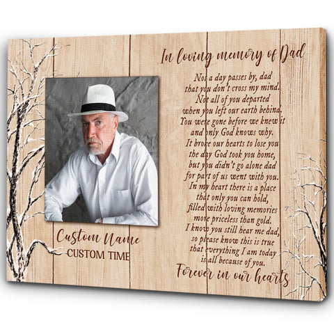 Personalized Dad remembrance canvas, Bereavement loss gift for father, in Memory of Dad in heaven CNT04
