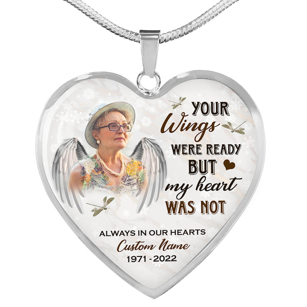 Memorial necklace| Your wings were ready| Sympathy jewelry for loss Mom, Dad, Daughter in heaven NNT10