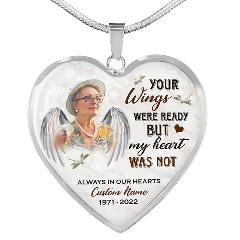 Memorial necklace| Your wings were ready| Sympathy jewelry for loss Mom, Dad, Daughter in heaven NNT10
