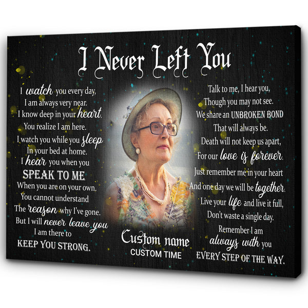 Personalized Memorial Canvas for Loss of Loved One I Never Left You Sympathy Gifts Loving Memory - VTQ109