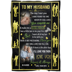 Custom Love Blanket to My Husband|  Personalized Blanket for Husband from Wife|  The Day I Met You| How We Dance in Life  Together| Anniversary Blanket for Him  on Birthday, Christmas BP46 Myfihu
