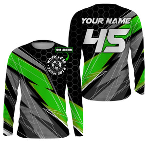 Custom logo racing jersey UPF30+ UV protective Work Less Ride More dirt bike motorcycle racewear NMS1014