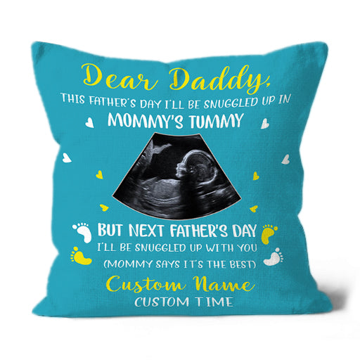 Personalized Pillow For New Dad| First Father's Day Gift for Husband, Dad To Be, 1st Time Dad Gift| JPL78
