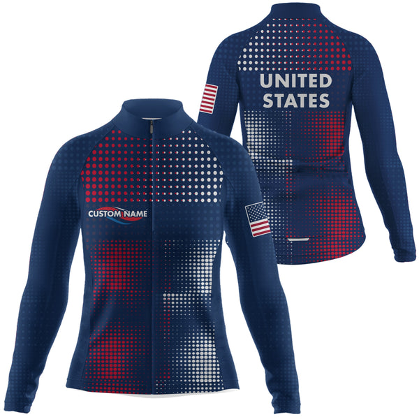 USA cycling jersey men & women full zipper American bike shirt UPF50+ Cycle gear with 3 pockets| SLC180