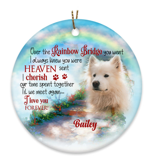 Pet Memorial Ornament - Rainbow Bridge, Pet Loss Ornament, Remembrance Loss of Dog, Loss of Cat, Sympathy Gift for Dog Owners| NOM118