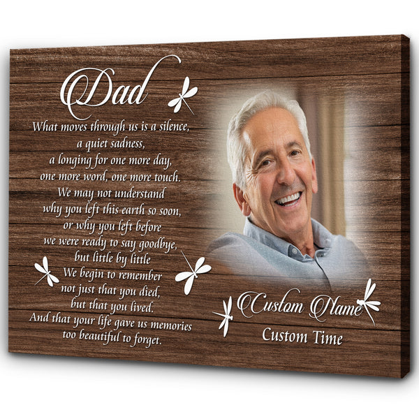 Dad Personalized Memorial Canvas, Sympathy Gifts for Loss of Dad, Remembrance Memorial Gifts for Loss of Loved One - VTQ124