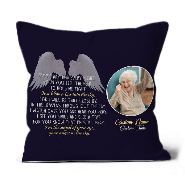 Custom Memorial Pillow for Loss of Loved One| Your Angel In The Sky| Sympathy Gift Memorial Gift| JPL85