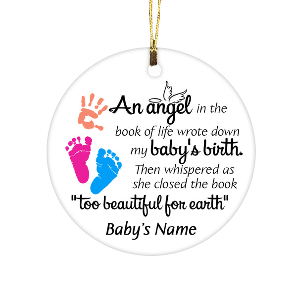 Personalized Ornament on Christmas, Sympathy gift for loss of baby Child loss ornament - OVT16