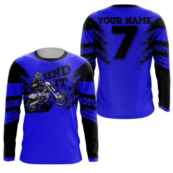 Custom Dirt Bike Jersey Send It UPF30+ Kid Adult Motocross MX Racing Long Sleeves Off-road Bikers NMS1116