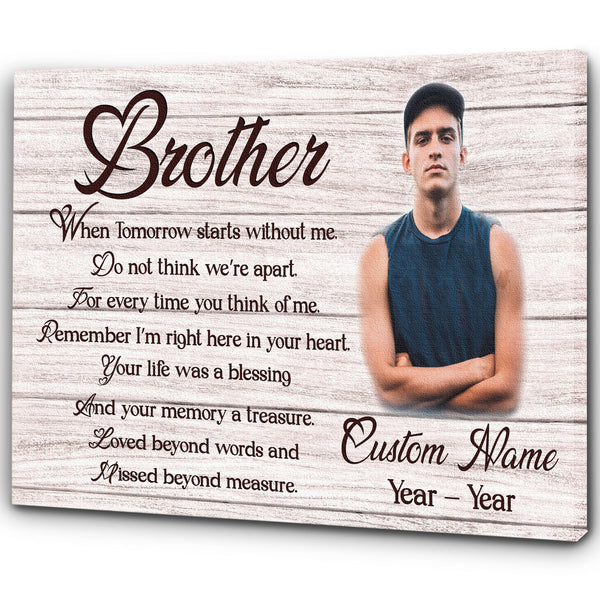 Personalized Memorial Canvas for loss of loved one, Meaningful Sympathy Gift for Loss of Brother My Angel Brother - VTQ137
