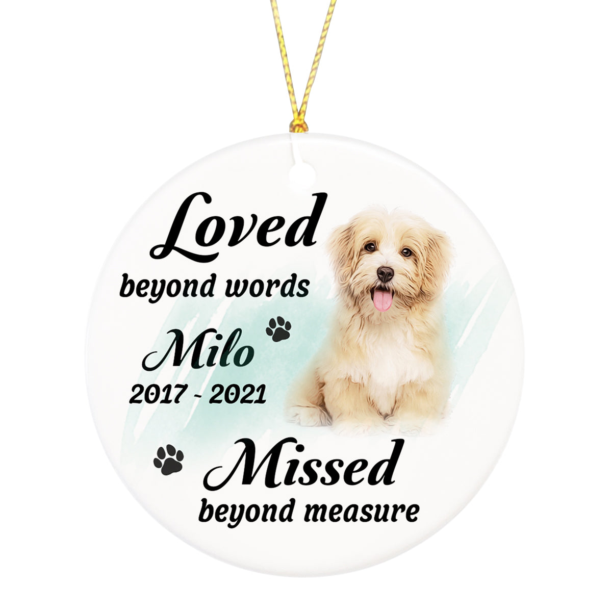 Pet Memorial Ornament - Loved Beyond Words, Pet Loss Christmas Ornament, Remembrance for Loss of Dog, Loss of Cat, Sympathy Gift for Dog Owners| NOM73