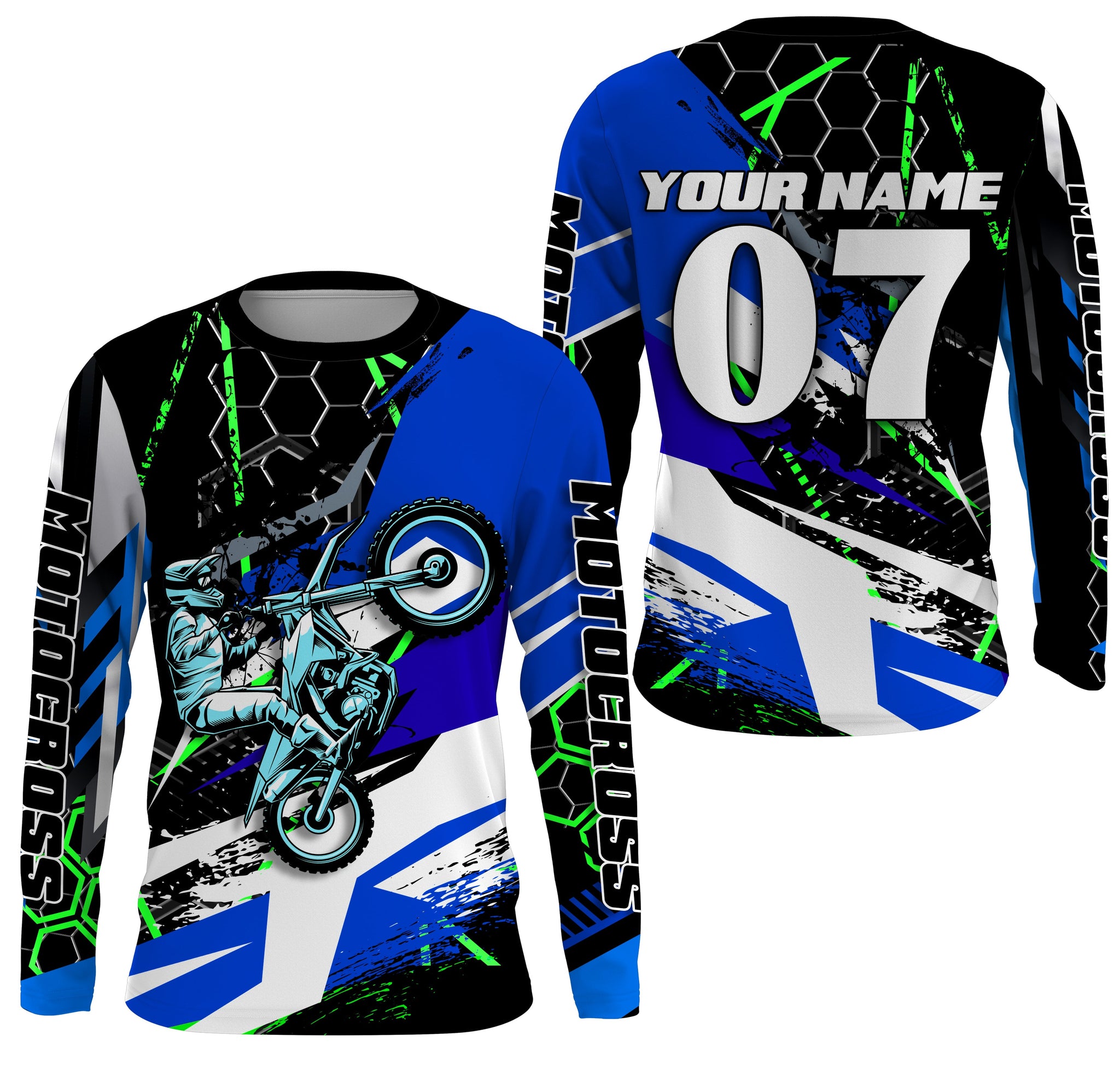 Motocross racing jersey custom number name adult kids long sleeves dirt bike motorcycle off-road NMS1073