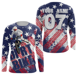 Motocross American flag custom MX jersey UPF30+ men women kid off-road racing dirt bike motorcycle PDT88