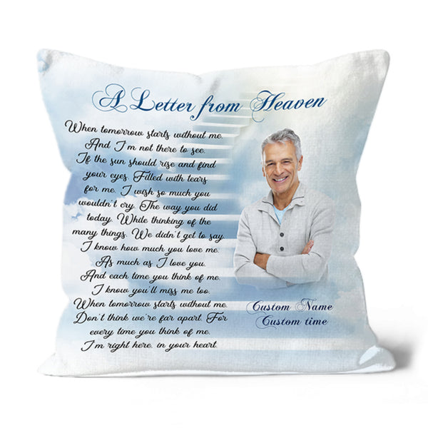 Memorial Pillow| A Letter From Heaven Pillow - Custom Memorial Gift Sympathy Gift for Loss of Loved One| JPL46