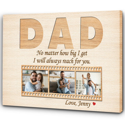 Dad Personalized Canvas Custom Photo Collage Father's Day Gift for Best Dad Ever Birthday Christmas N2561